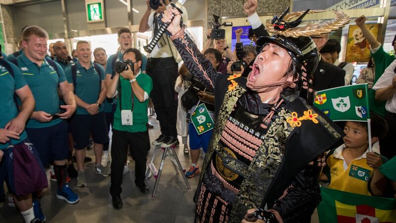 The Ireland squad leave Tokyo for Hamamatsu. Photograph: Ryan Byrne/Inpho