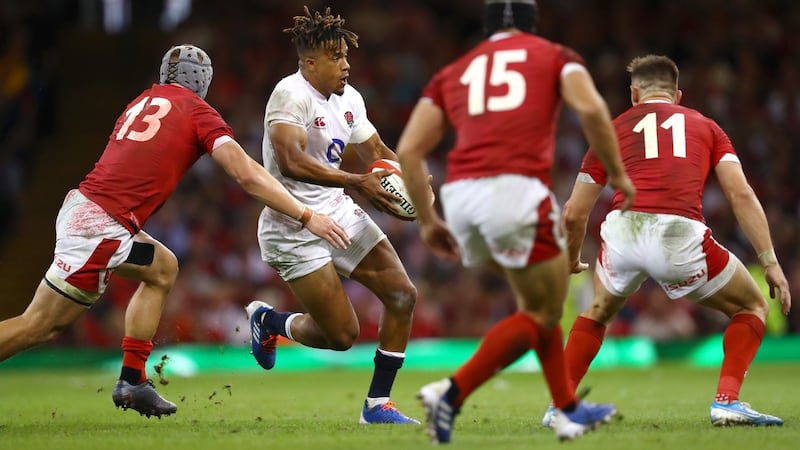 Anthony Watson impressed for England in Cardiff. Photograph: Michael Steele/Getty