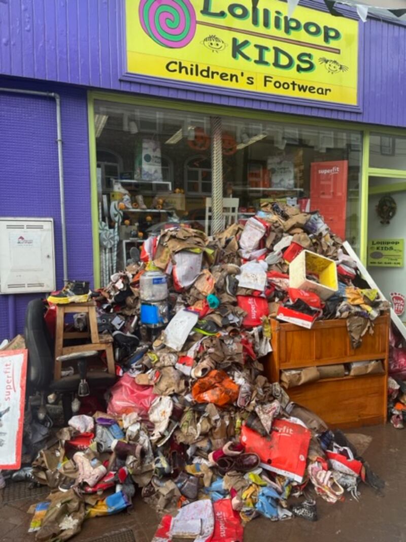 Destroyed stock at Lollipop Kids in Midleton, Co Cork