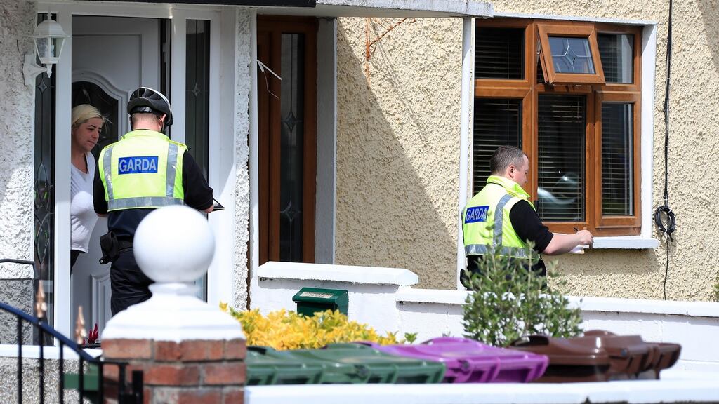 Gardaí conducting  house to house enquiries in Mountain View Park, Rathfarnham, the home of Patricia O’Connor. Photograph: Colin Keegan/Collins Dublin.