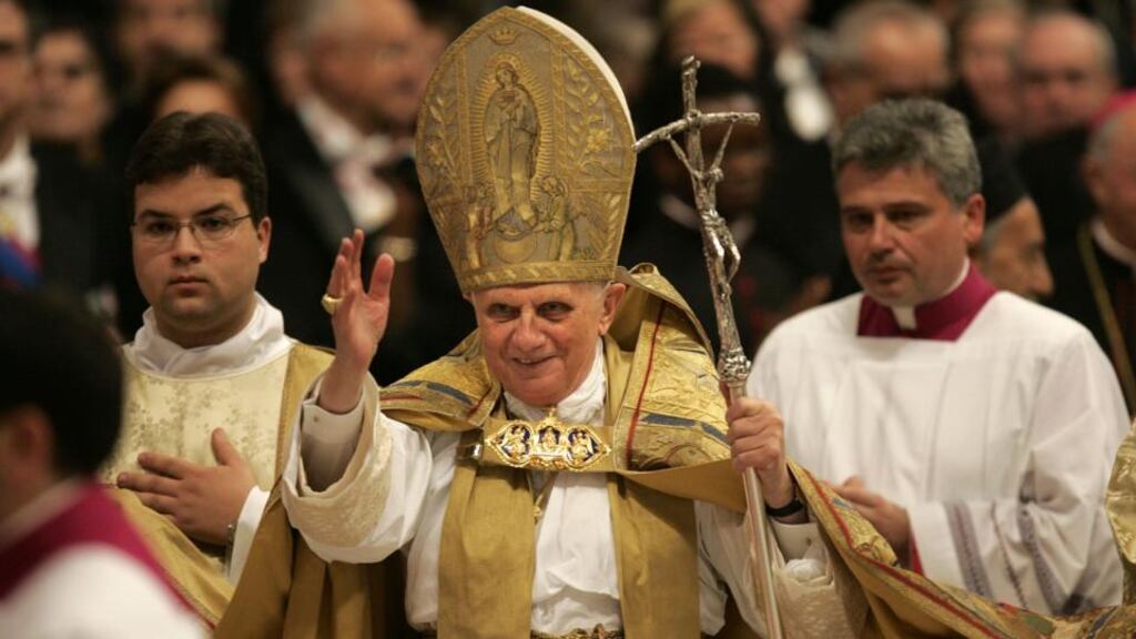 A new book claims that pope Benedict XVI’s historic decision to resign the papacy a year ago was prompted by medical advice. Photograph: Dara Mac Dónaill