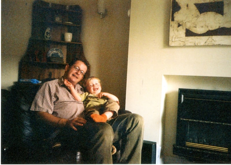 Another photograph of Richard Mills and his son Finn, who is now 20