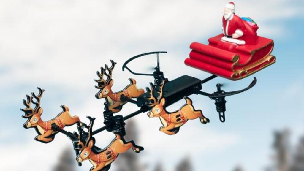 Flying Santa Drone from firebox.com: The mini-propellers help get the presents to children on time.