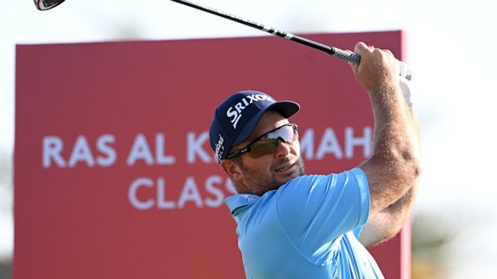 Ryan Fox: the New Zealander has the first round lead in the Ras al Khaimah Classic at Al Hamra with a nine-under-par 63 to establish a two stroke lead. Photograph: Ross Kinnaird/Getty Images