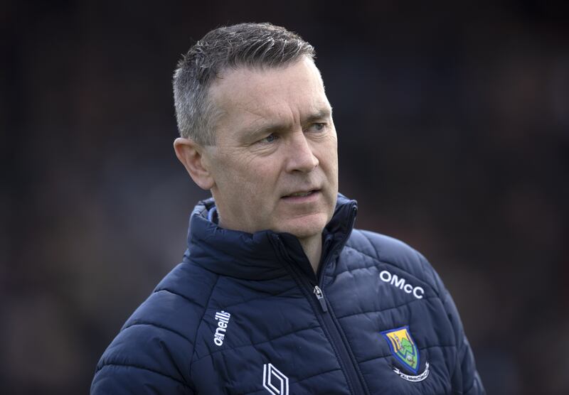 Wicklow manager Oisín McConville looks on during the clash at Netwatch Park. Photograph: Tom Maher/Inpho