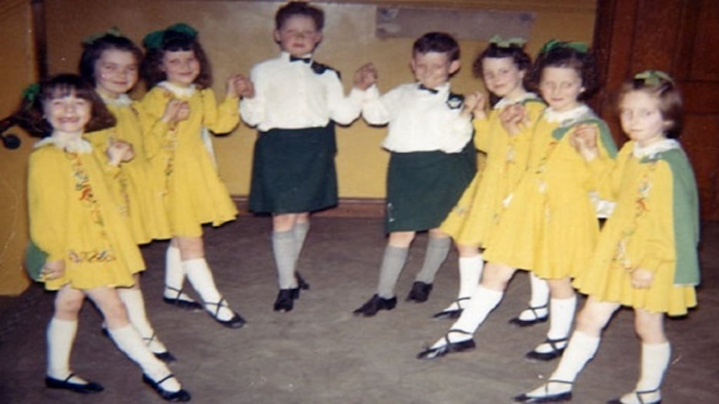 Máire (left) at the Clerkin School of Irish Dancing in London in 1965.