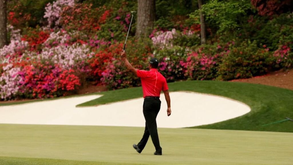 Tiger Woods enjoyed an impressive return to golf at Augusta but says he is in no rush to play again straight away. Photograph: Reuters