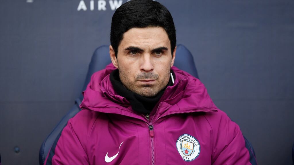 Manchester City coach Mikel Arteta: Guardiola would not obstruct a move to Arsenal. Photograph: Laurence Griffiths/Getty Images