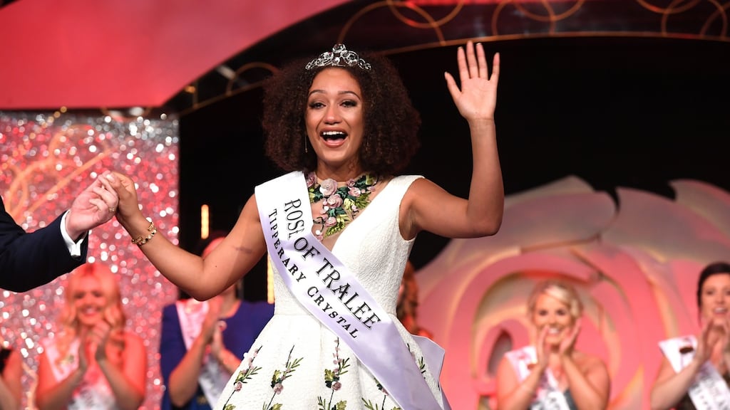 Waterford Rose Kirsten Mate Maher is crowned the 2018 International Rose of Tralee. Photograph: Domnick Walsh