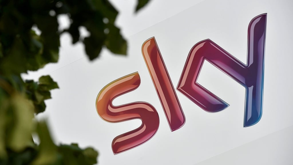 The Sky logo at the company’s UK headquarters in west London. Photograph: REUTERS/Toby Melville/File