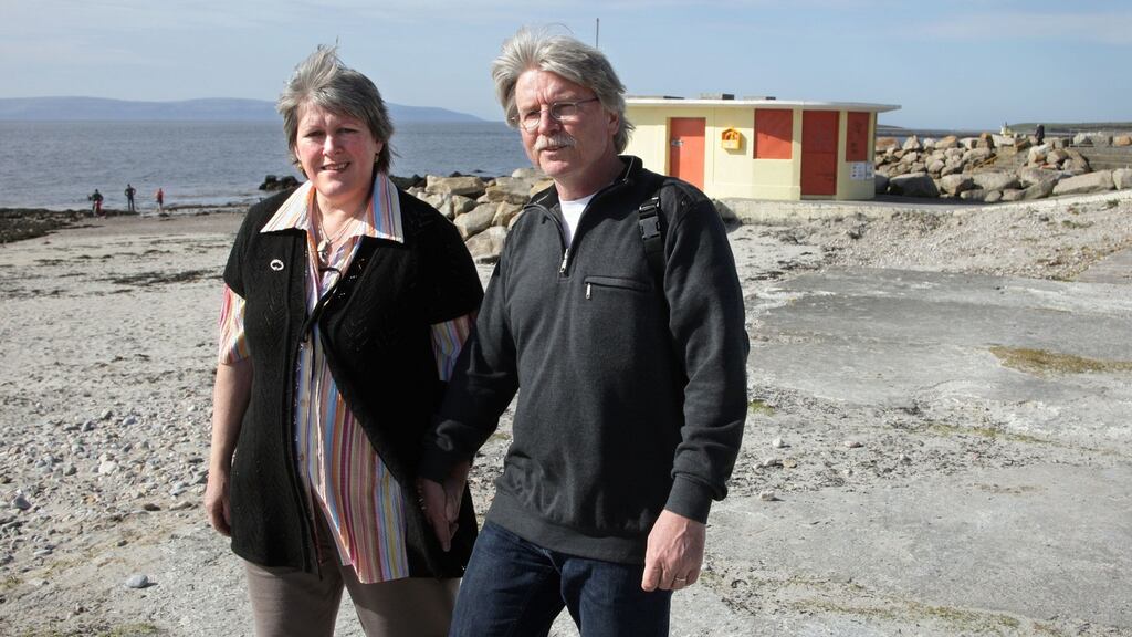 Manuela Riedo’s parents, Arlette and Hans-Pieter, in Salthill, Galway. Photograph: Joe O’Shaughnessy