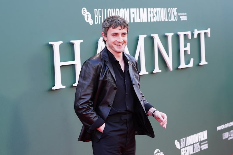 Paul Mescal and Jessie Buckley at the Hamnet gala screening during the BFI London Film Festival at Royal Festival Hall in London. Photograph: EPA