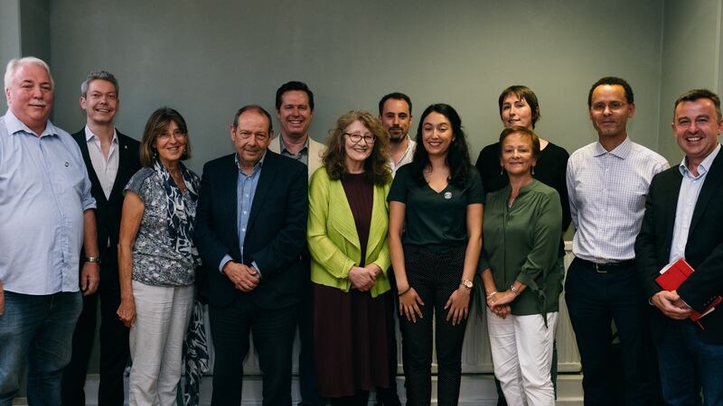 The Votes for Irish Citizens Abroad (VICA) campaign group at a recent meeting in London. Photograph: Benoît Grogan-Avignon