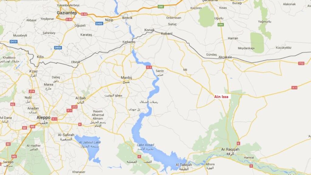 Ain Issa is 50km north of Raqqa city.