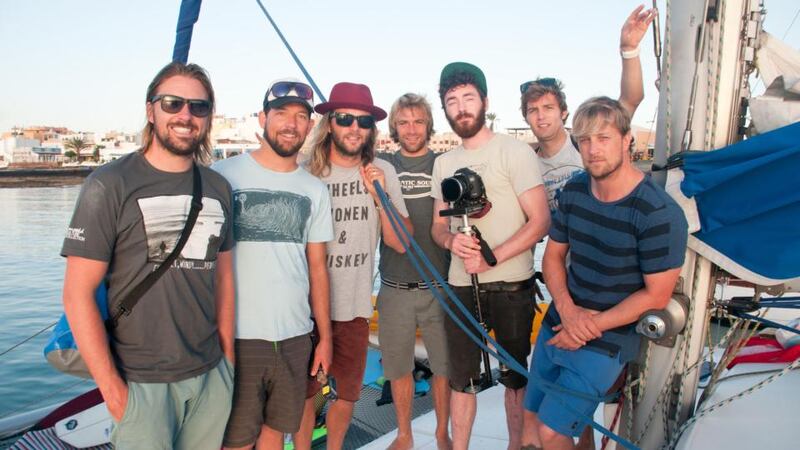 Allan Mulrooney, Barry Mottershead, Keith Harkin, ‘Shambles’ McGoldrick, Peter Martin, Stephen Kilfeather and Kian Egan on their trip to the Canary Islands.Photograph: Andrew Kilfeather