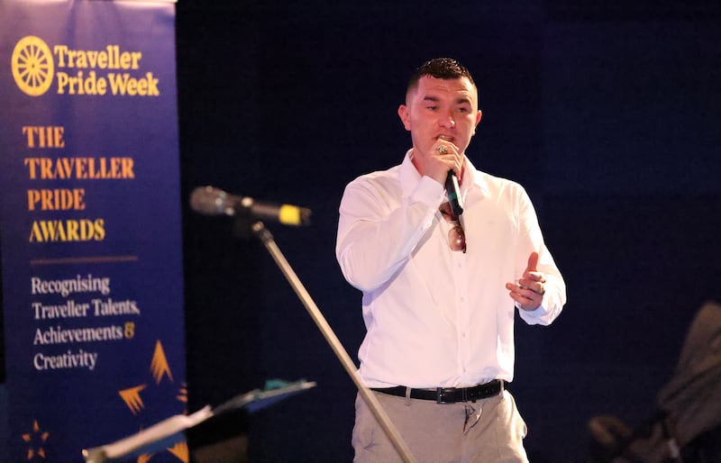Limerick rapper and spoken word artist William (Willzee) Casey won the music, arts and culture award. Photograph: Dara Mac Dónaill