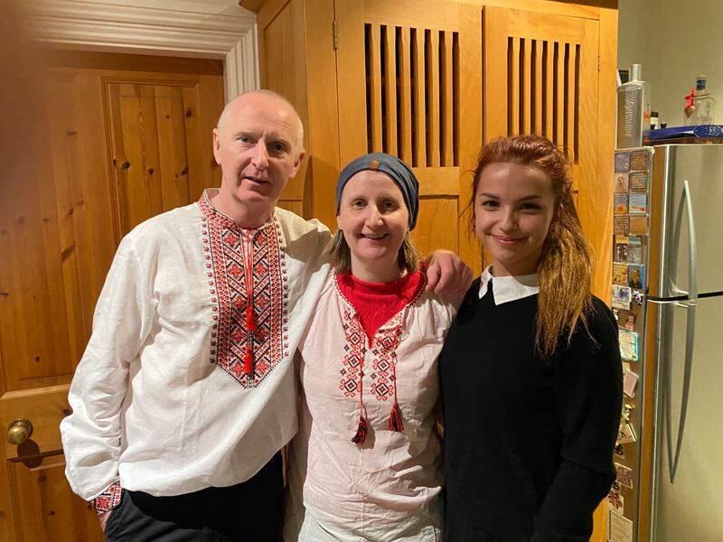 Eoin and Majella Hickey from Kildare and their Ukrainian guest Khrystyna.