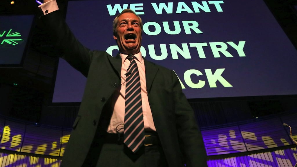 Nigel Farage: his Brexit Party in the UK is a populist movement built around a strong leader which uses the organisational techniques of the internet. Photograph: Getty Images
