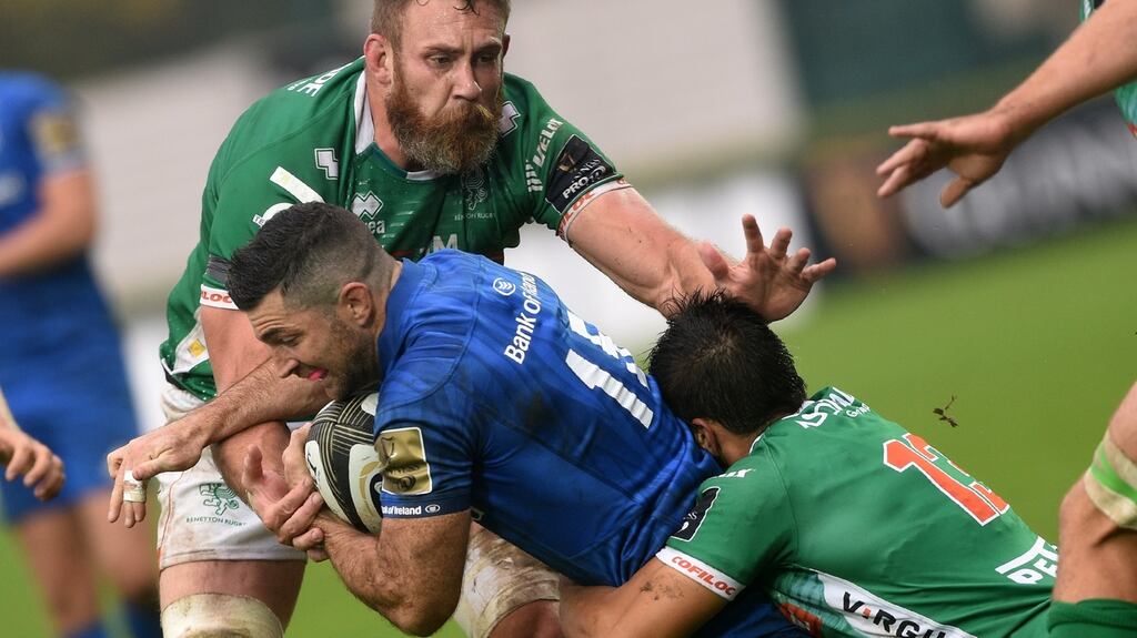 Rob Kearney will be assessed by IRFU medics after suffering a shoulder injury in Leinster’s Pro14 win over Benetton. Photograph: Elena Barbini/Inpho