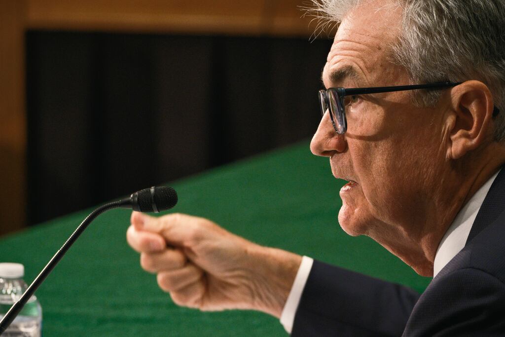 Federal Reserve chair Jerome Powell: last month he said the Fed was 'not so far away from the destination'. Photograph: TJ Kirkpatrick/The New York Times