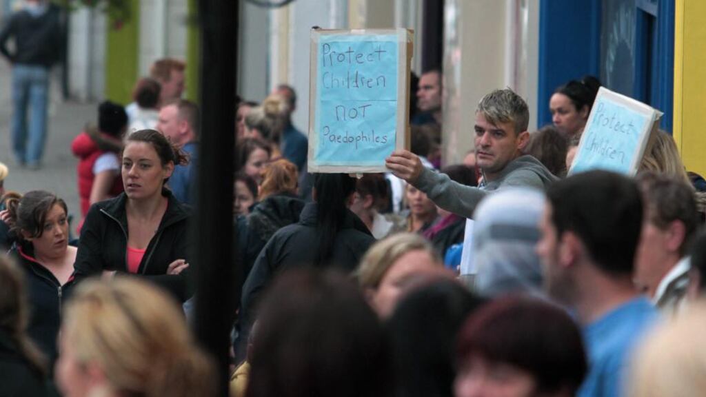 Public support: a rally outside Athlone Courthouse this week. Photograph: Niall Carson/PA Wire