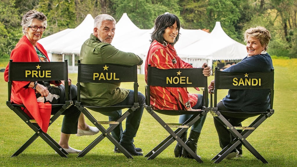 Meet the Bake off presenters: Prue Leith, Paul Hollywood, Noel Fielding and Sandi Toksvig. Photograph: C4/Love Productions/Mark Bourdillon/PA