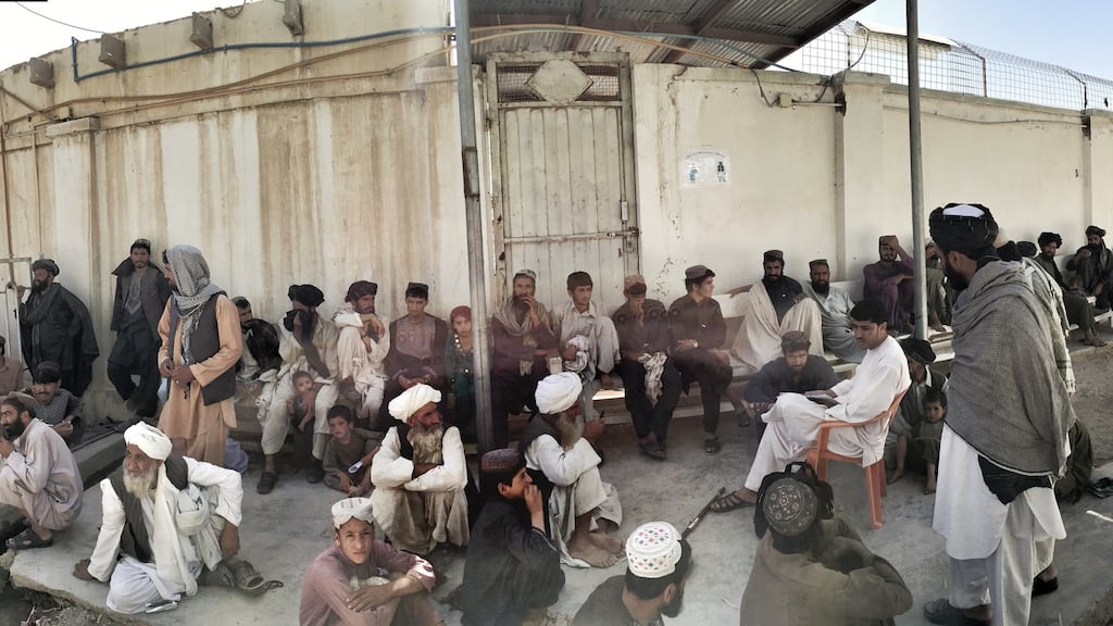 The waiting area at the outpatient ward. Boost hospital in Lashkar Gah, Helmand, Afghanistan, is run by MSF in partnership with the ministry of public health. Photograph: Kadir van Lohuizen/NOOR