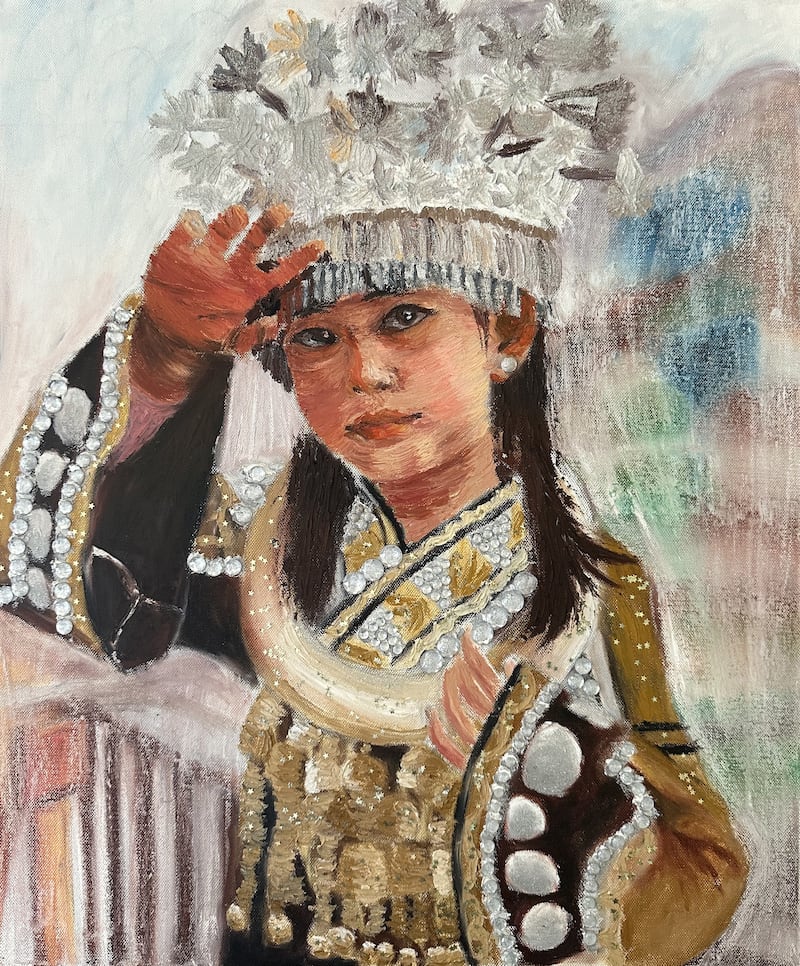 Me in Chinese Traditional Dress, by Junxi Yi, age 11