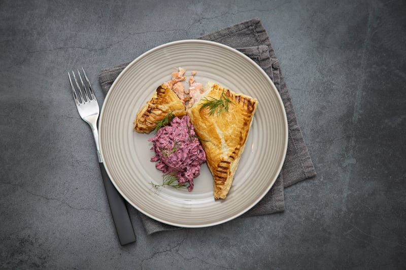 Smoked salmon puff, Princess Beetroot. Photograph: Harry Weir Photography