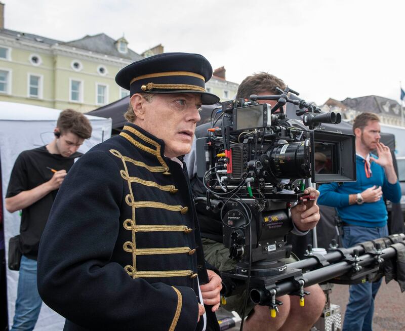 Izzard during filming of Six Minutes to Midnight, which will be released on March 26th