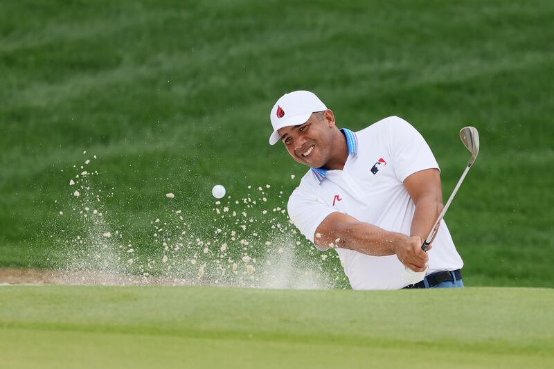 Jhonattan Vegas of Venezuela holds the halfway lead at Quail Hollow. Photograph: Alex Slitz/Getty Images
