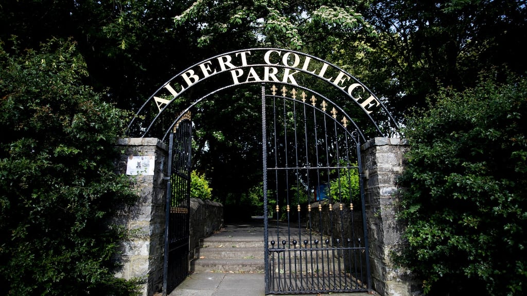 Gardaí arrived to the scene at Albert College Park in Whitehall at about 11.45pm on Thursday and the crowd was moved on by midnight. File photograph: Tom Honan
