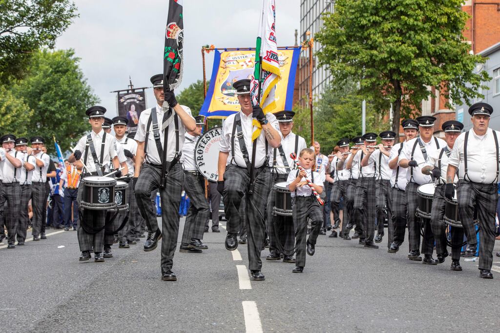 Orange Order members march during a parade in Belfast on July 12, 2022. Photograph: Paul Faith/AFP via Getty Images)