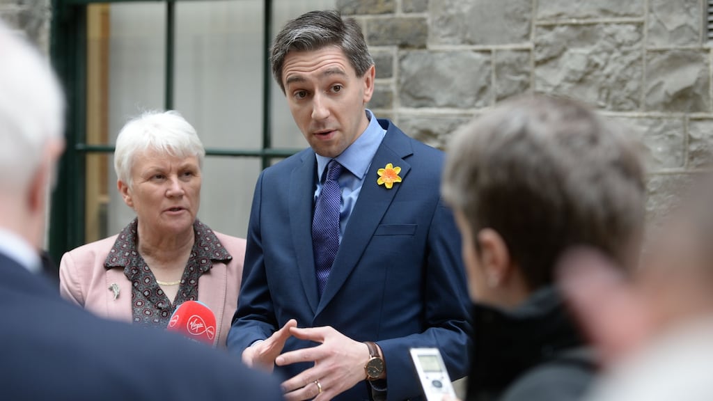 Questions, questions: Catherine Byrne, Minister of State at the Department of Health, and Minister for Health Simon Harris. Photograph: Alan Betson/The Irish Times