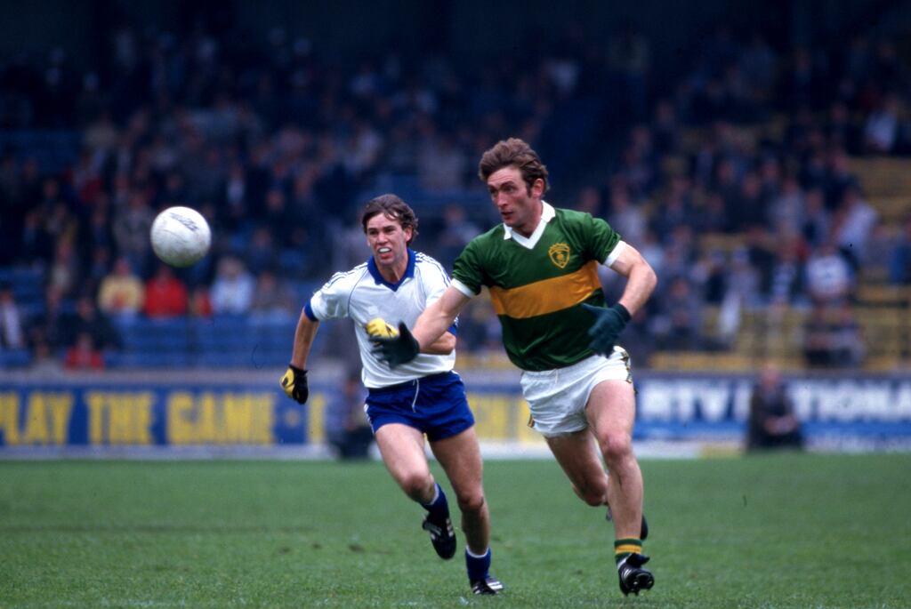 Kerry’s Ambrose O’Donovan in the All-Ireland football semi-final against Monaghan in 1985. Photograph: Billy Stickland/Inpho