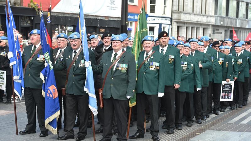 Almost 1,500 retired members of the Defence Forces attended the rally in Cork. Photograph: Michael Mac Sweeney/Provision