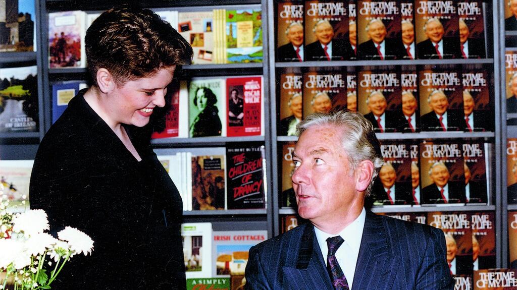 Róisín Ingle gets her copy of The Time of My Life signed by Gay Byrne in Eason’s
