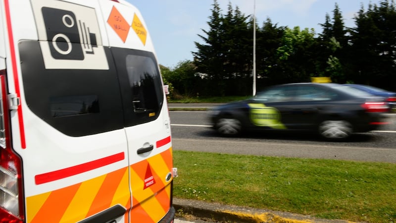 A safety van checking the speed of motorists on the Stillorgan Road. Photograph: Cyril Byrne/The Irish Times