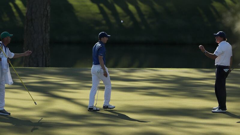 Despite a nine on Thursday, Jordan Spieth is right in with a chance at a second green jacket. Photo: Andrew Gombert/EPA