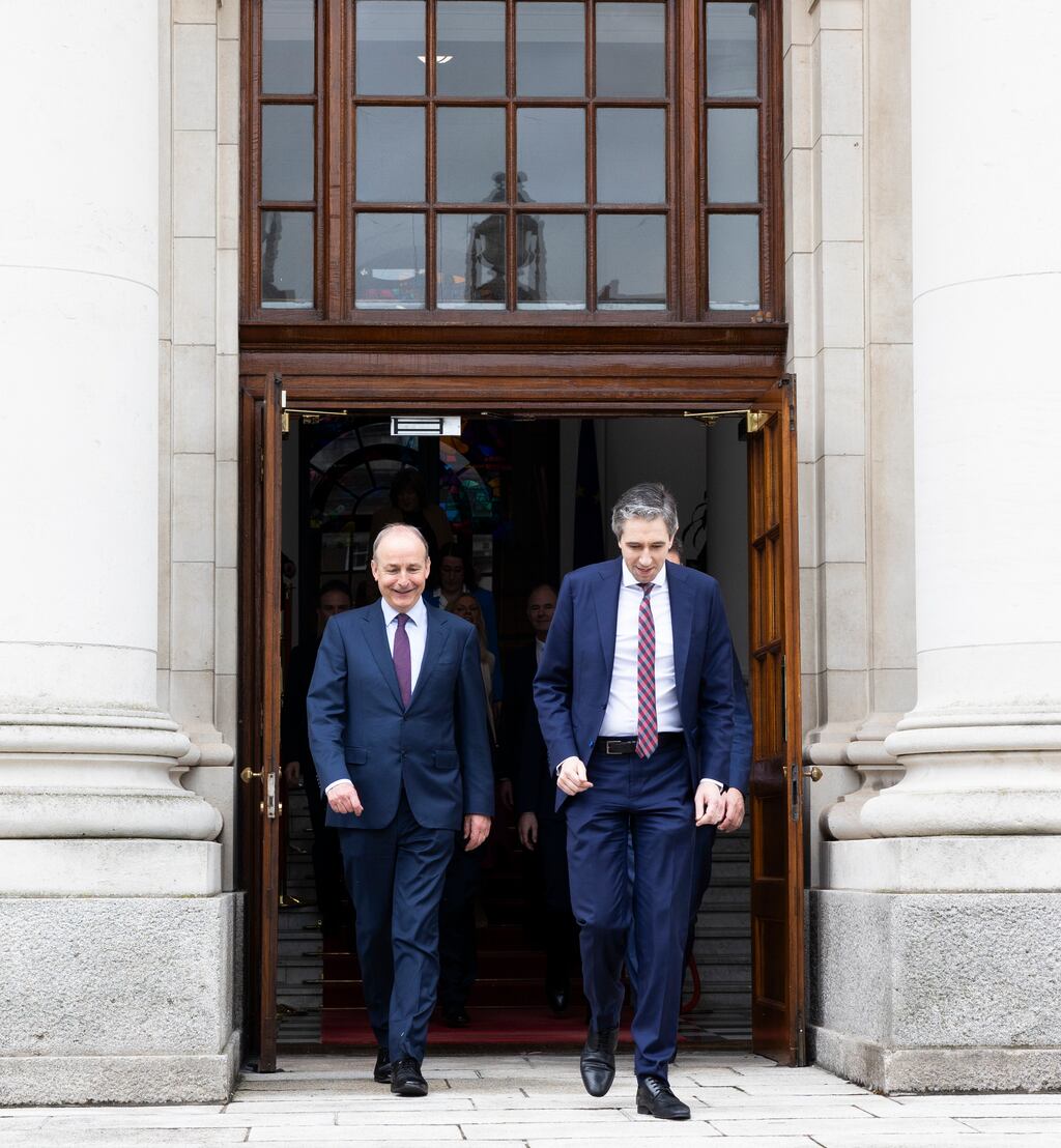 Micheál Martin and Simon Harris: In terms of Fianna Fáil and Fine Gael leading the next government, people voted for the status quo – but that doesn’t mean they think everything is grand. Photograph: Sam Boal/Collins Photos