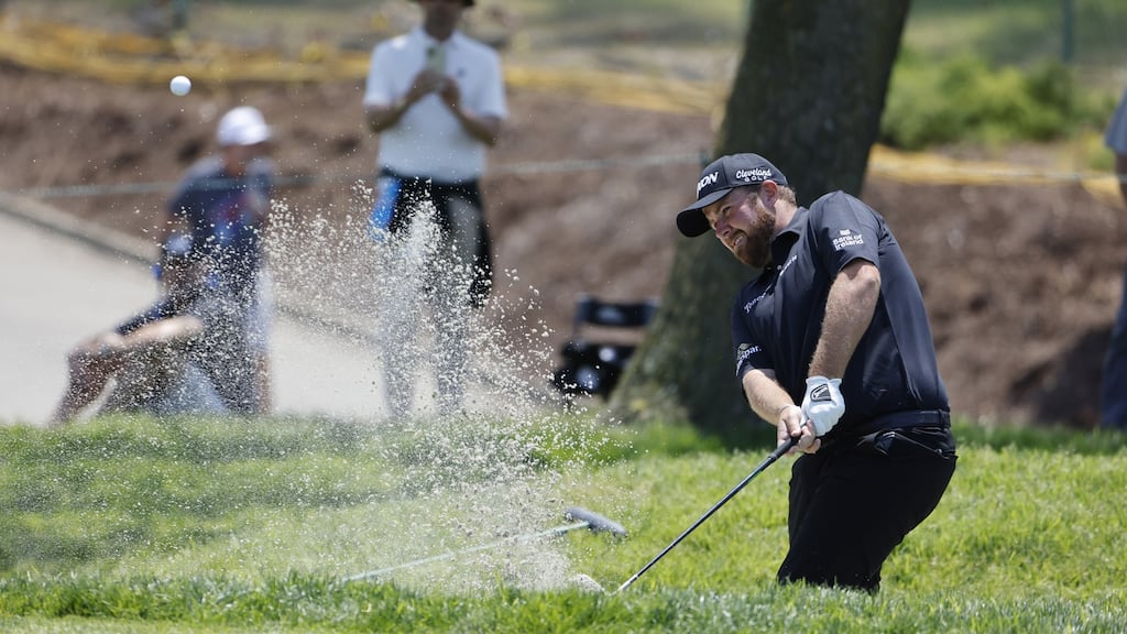 Shane Lowry hits out of a bunker on the 11th hole during the first round of the US Open at Torrey Pines. Photograph: Erik S Lesser/EPA