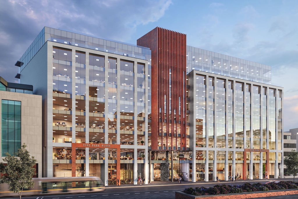 Four and Five Park Place have 75m of frontage overlooking Adelaide Road and Harcourt Road in Dublin's central business district