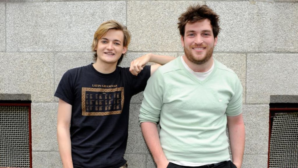 Jack Gleeson (left) and Matt Smyth met in West Side Story. PHOTOGRAPH: DAVE MEEHAN