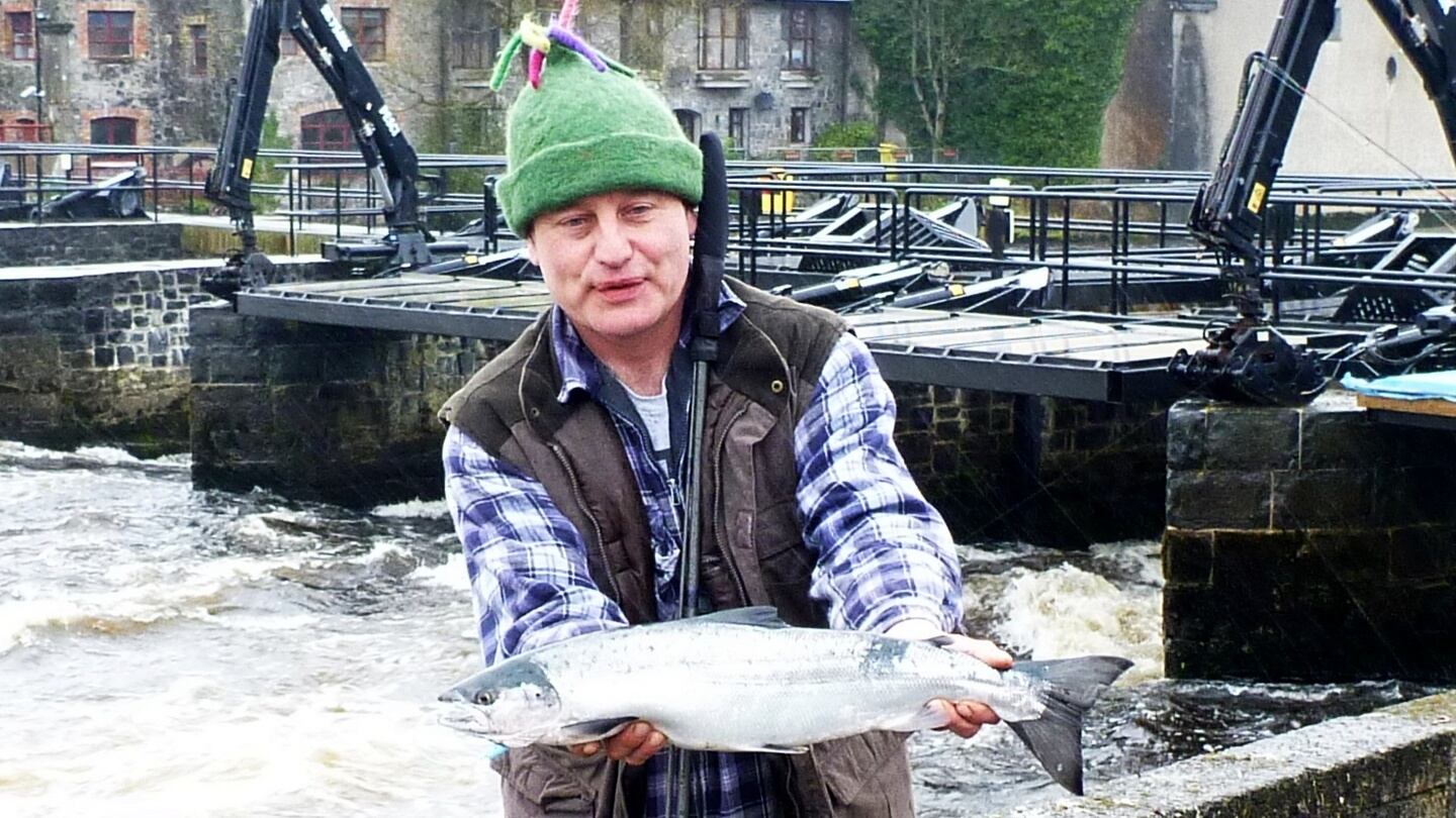 Gerry Seck, with first salmon of the season from the River Moy