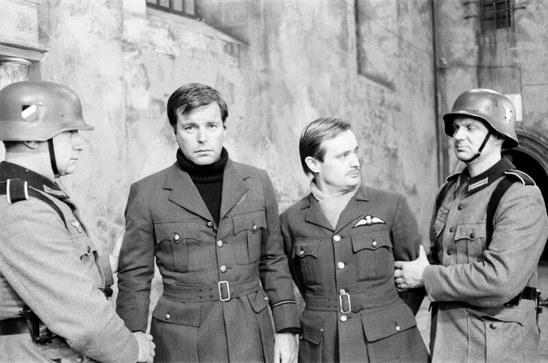 Robert Wagner and David McCallum on the first day of filming Colditz in 1972. Photograph: Daily Mirror/Mirrorpix/Mirrorpix via Getty