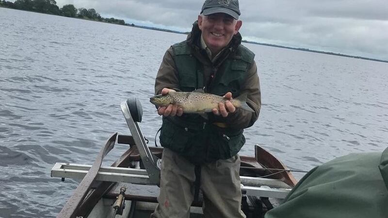 Eddie Rowe from Dublin with his Corrib trout from the Oughterard area.