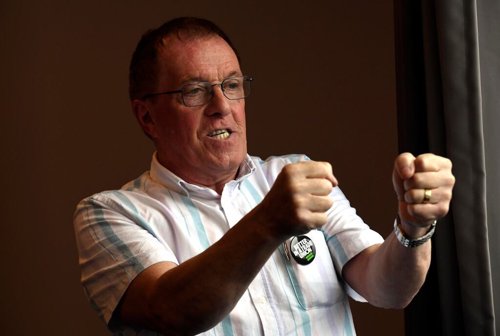 Teacher Michael McGrath addresses the ASTI annual conference in Killarney, Co Kerry, on Tuesday.
Photograph: Don MacMonagle