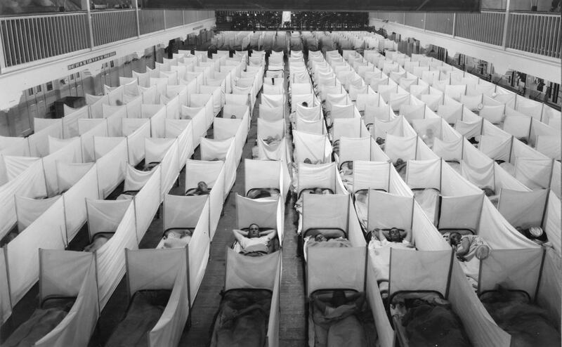 The Flu That Killed 50 Million: at the US army base where the virus mutated, rows of white sickbeds stretch out like tombstones. Photograph: US Naval History & Heritage Command/BBC
