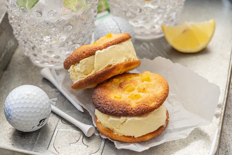 Tropical fruit cookie and ice cream sandwich. Photograph: Harry Weir