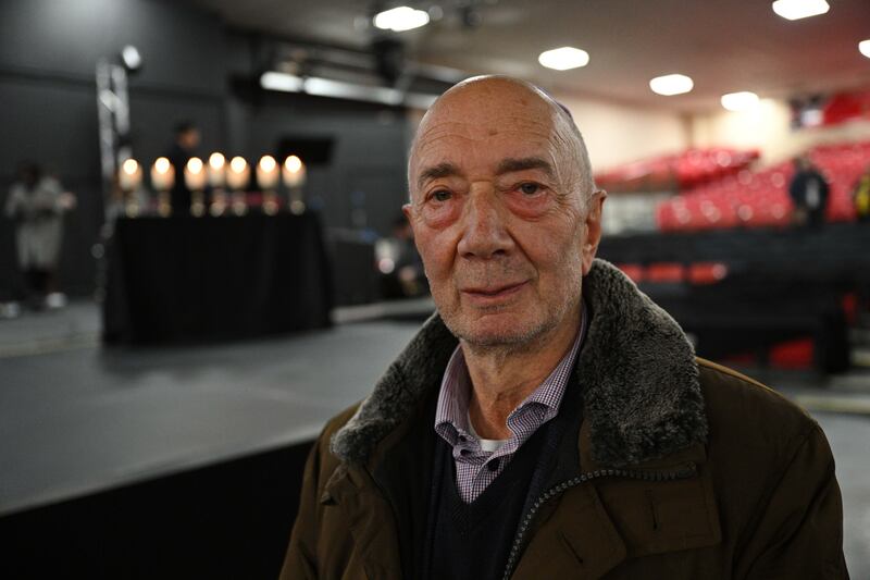 Leonard Abrahamson at Kristallnacht remembrance event. Photograph: Bryan Meade